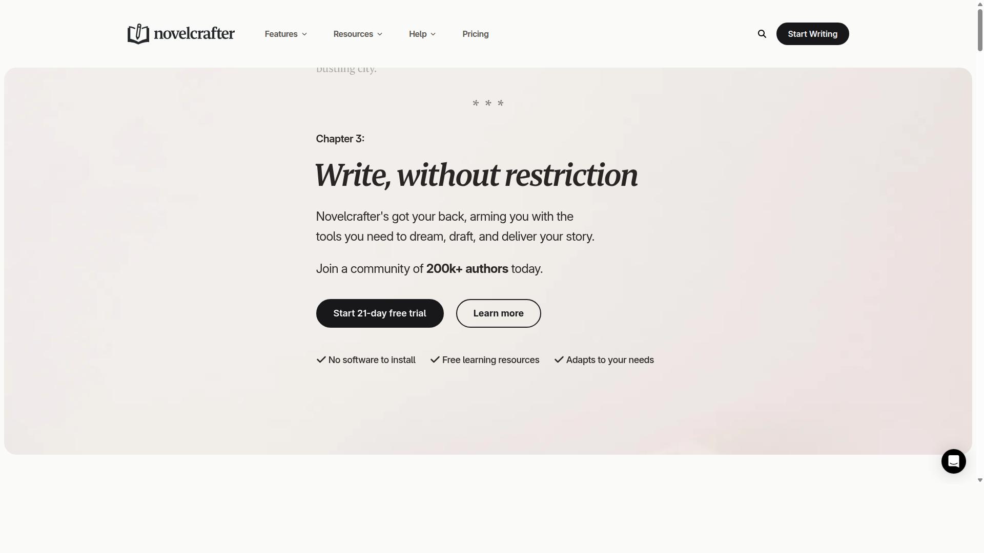 Novelcrafter website
